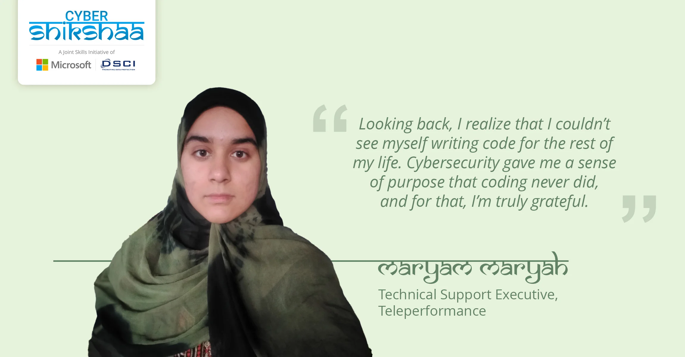 Maryam Mayrah - Success Story | CyberShikshaa